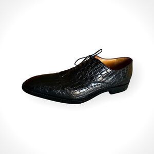 Sergio Rossi, Oxford Crocodile Shoes, Black